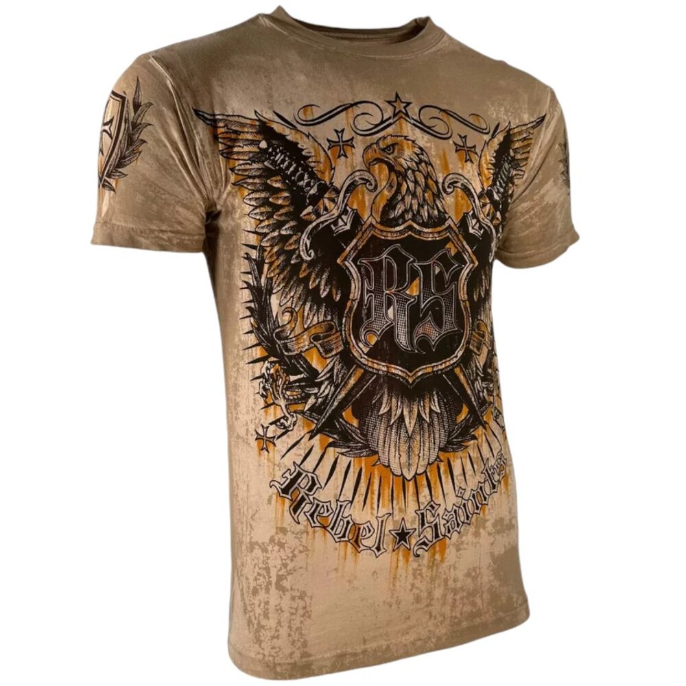 Rebel Saint By Affliction Men's T-shirt Golden Age Eagle Biker S-5XL - Picture 8 of 9